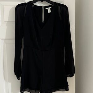 Bar III Black Sheer Sleeve Jumpsuit